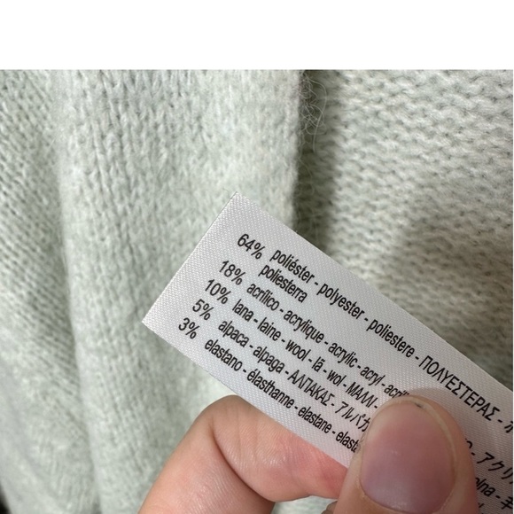 ZARA Wool Alpaca Open front Cardigan Sea Green Size XS/S - Picture 10 of 12